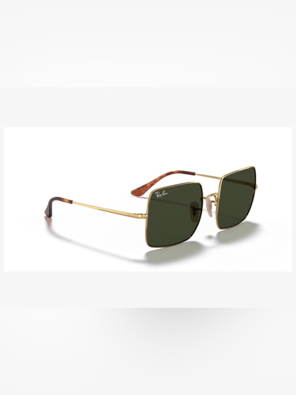 Ray-Ban Sunglasses RB1971 Square Reverse 9147/31 54/9 Women's Gold/ G-15 Green - Picture 5 of 16